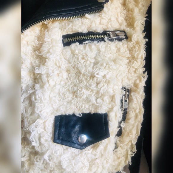 NWOT RARE UNIF Moto Jacket Faux Fur & Leather - Picture 4 of 8